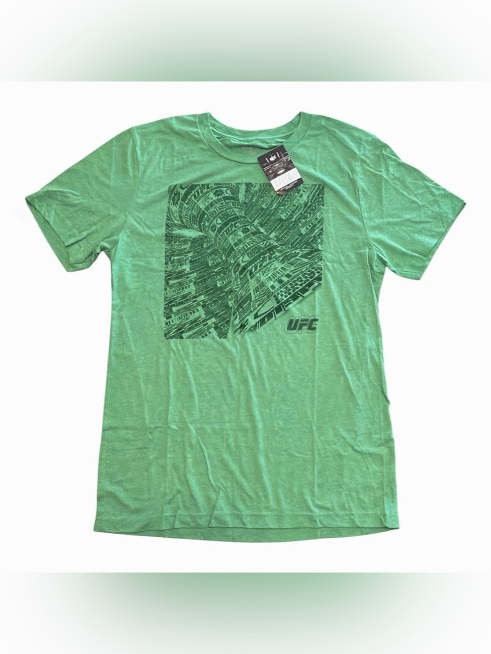Retro UFC Velocity Graphic Tee Men’s M Green Optical Illusion Y2K Streetwear NWT